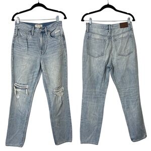 Madewell Perfect Vintage Jeans Size 27 4 High Rise Light Wash Distressed